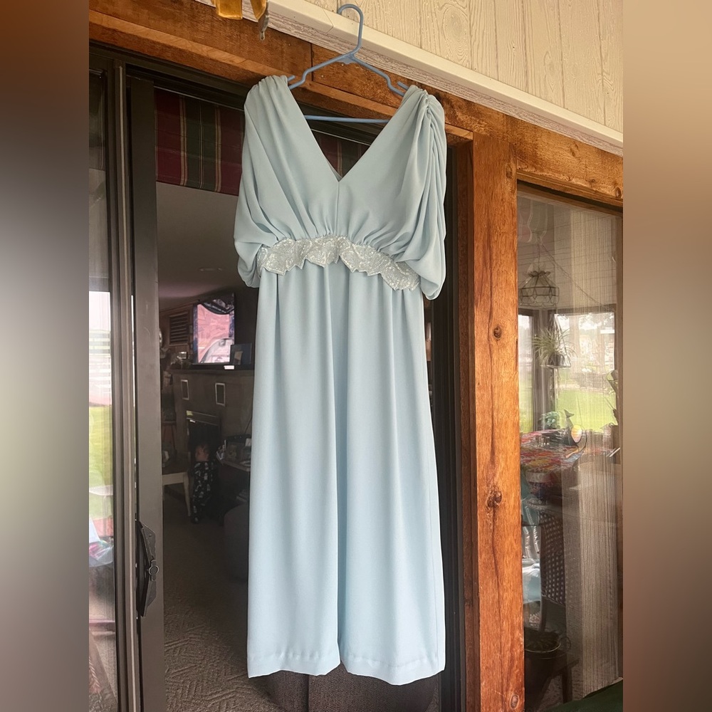 Vintage Jack Bryan Dress sz 14 light blue